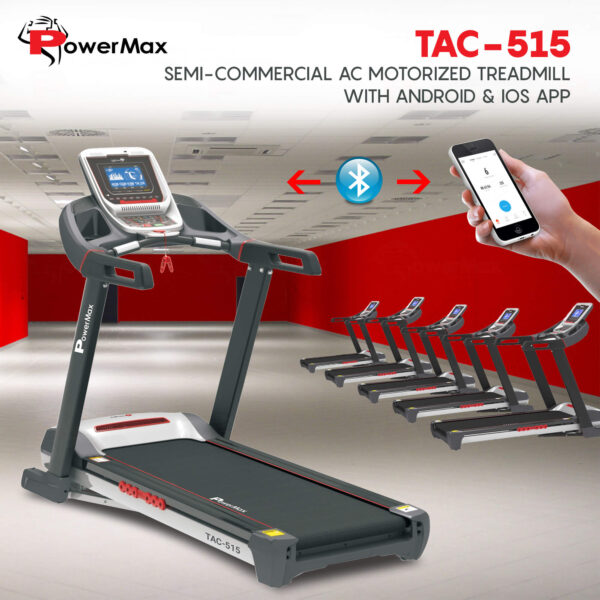 Powermax TAC-515® Semi-Commercial AC Motorized Treadmill, 5.0HP AC Motor, 1480X500mm / 58.2X19.6inches  running Surface