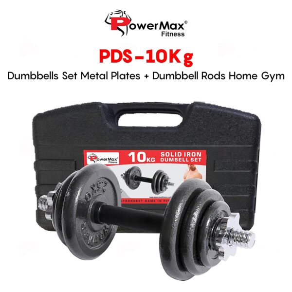 Powermax PDS-10 Dumbbell Set with Non-Slip Grip for Home Use