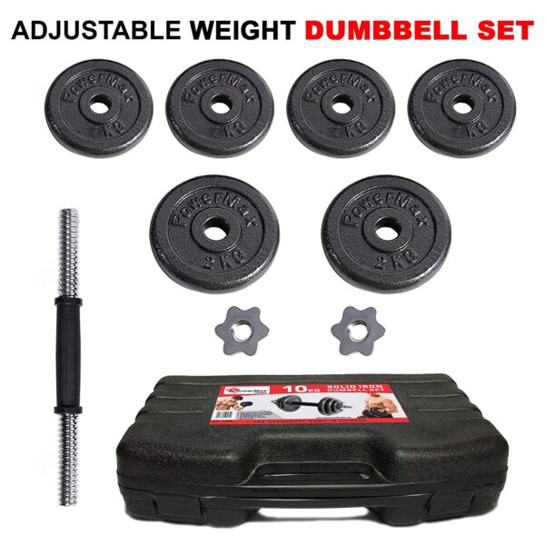 Powermax PDS-10 Dumbbell Set with Non-Slip Grip for Home Use
