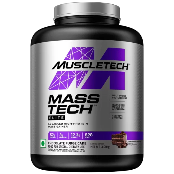 Muscletech Masstech Elite Lean Mass Gainer  Chocolate Fudge Cake Flavour  3 kg