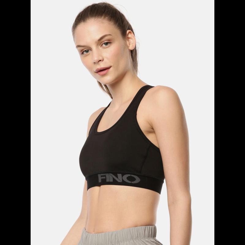 FINO SPORTS BRA CROSS-BACK 402 Elastane provides necessary stretch while exercising Cross over straps with a feminine keyhole for a better fit