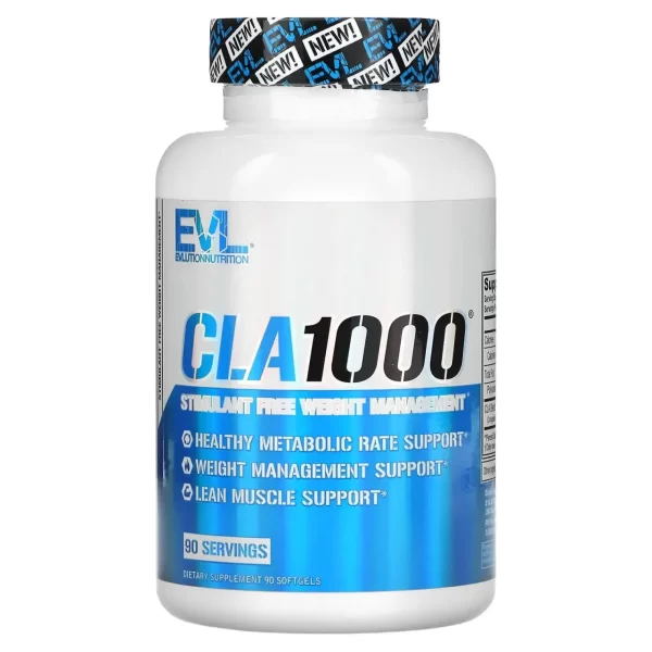 EVL CLA1000, Stimulant Free Weight Management  weight loss and enhance body composition, is present in this supplement in quantities of 1000mg.