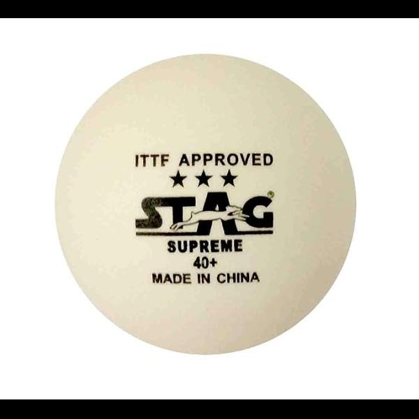 STAG 3 Star Supreme Table Tennis Plastic Ball Pack of 3 (White)