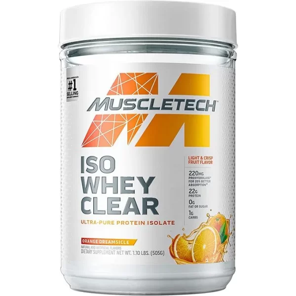 MuscleTech Clear Whey Protein Isolate Orange Dreamsicle Flavour 1.1 lb