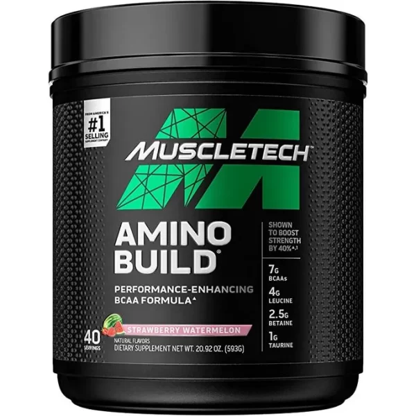 MuscleTech Amino Build BCAA Amino Acids + Electrolyte Powder Strawberry Watermelon FLAVOUR  40 Servings