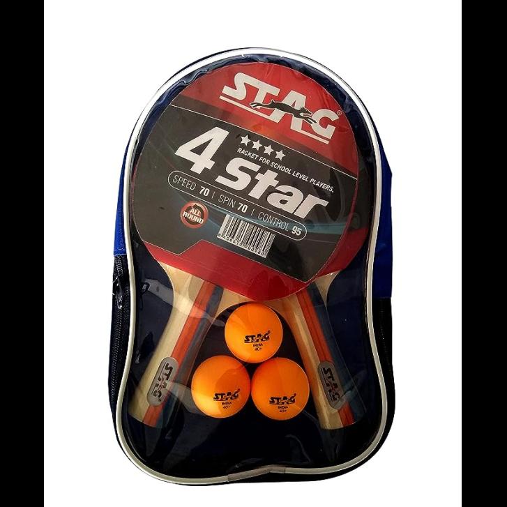 Stag 4 Star Table Tennis Kit Wood Material 4 inches Grip Size