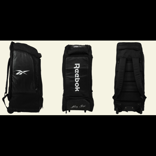 Reebok BIG SIX CRICKET BAG Heavy Duty 1680 Donier Matty Separate compartments for cool section, shoes, helmet, clothing, accessories and protective gear for hassle free organization