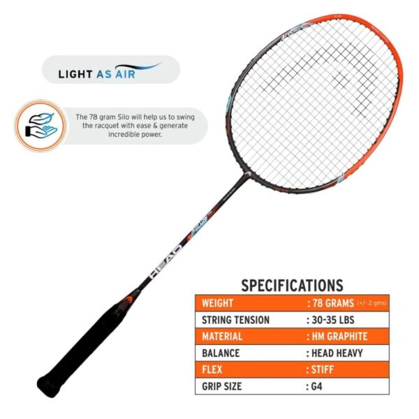 HEAD AIRFLOW 2500 BADMINTON RACQUET (STRUNG)