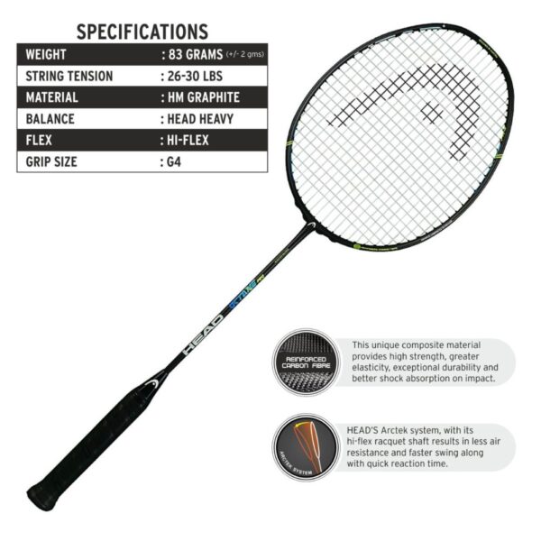 HEAD OCTANE TOUR BADMINTON RACQUET (STRUNG)