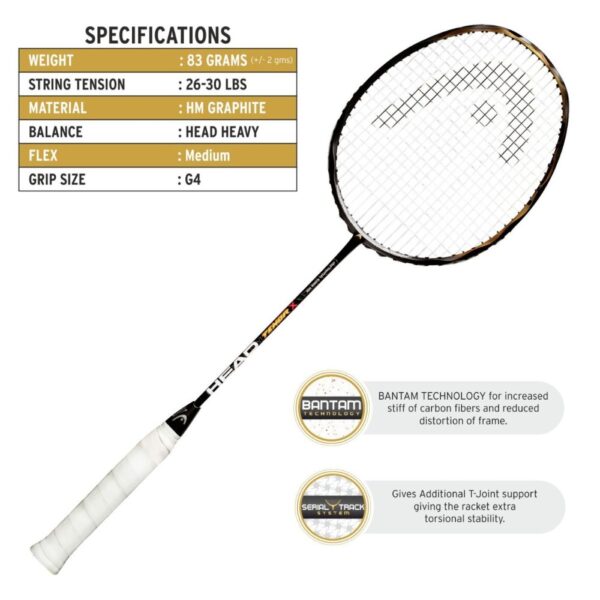 HEAD TENOR X BADMINTON RACQUET (STRUNG)