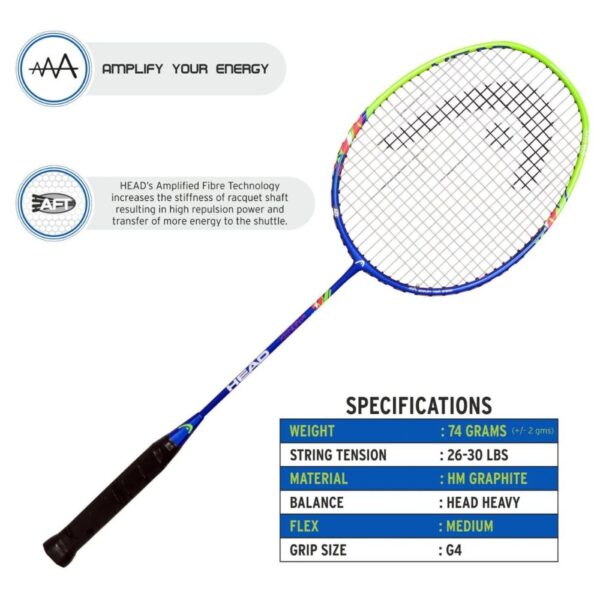 HEAD XENON LITE BADMINTON RACQUET (STRUNG)