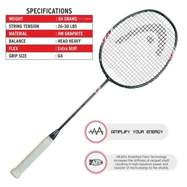 HEAD XENON PRO BADMINTON RACQUET (STRUNG)