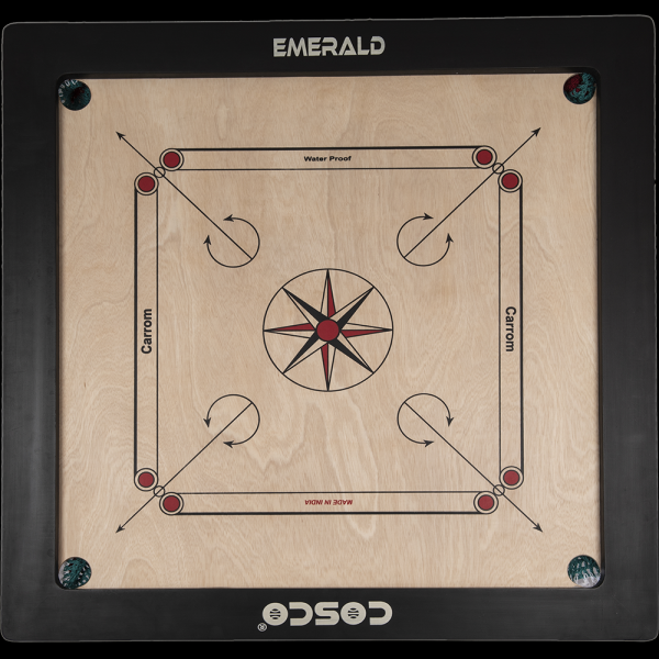 COSCO  Emerald 35 inches Premium quality  10mm plywood frame for a swift rebound Carrom size (29 x 29 inches)