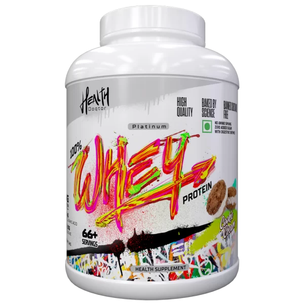 HEALTH DOQTOR 100% WHEY PROTEIN 2KG Cookie n Cream Flavour 2 kg Weight  Health Doqtor’s Whey Protein supports the health goals of athletes and fitness freaks