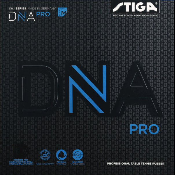 STIGA DNA Pro M  increases the durability of the rubber a fast and powerful rubber for offensive play  ITTF Approved