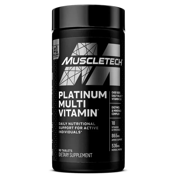 Muscletech Essential Series Platinum Multi Vitamin Platinum Multivitamin is a complete, advanced multivitamin complex designed for elite athletes and active individuals for general health support.