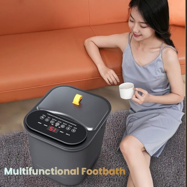 Electric Foot Massager With Heat, Bubbles, Vibration, 8 Massage Roller Pedicure Foot Spa Tub For Stress Relief, Foot Soaker with Acupressure Massage Points & Temperature Control