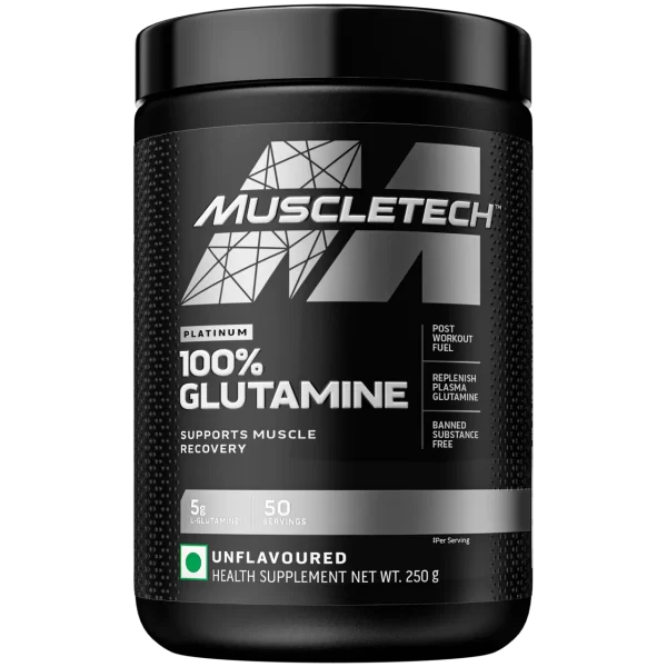 Muscletech Essential Series Platinum 100% Glutamine Vegetarian, Unflavoured , 250 grams