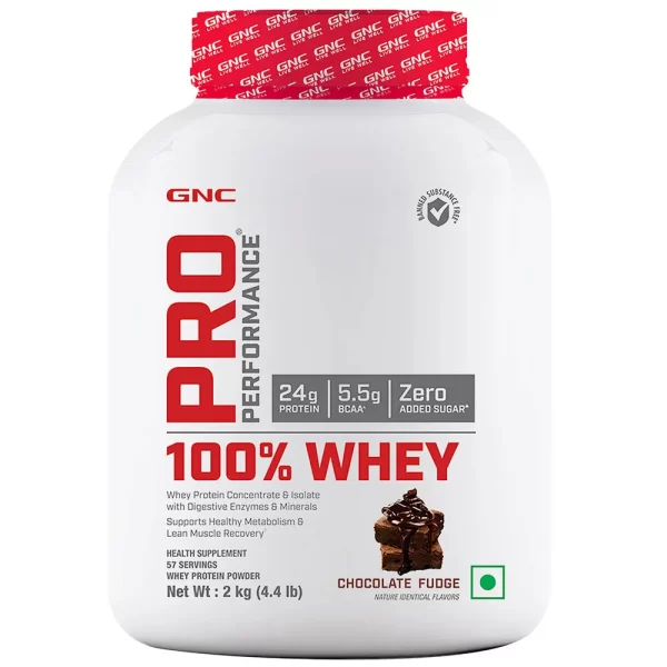 GNC Pro Performance 100% Whey Protein Chocolate Fudge Flavour  4lb