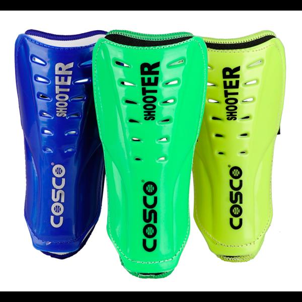 COSCO Shooter Ventilated shin guard with Strong PP shell with 4mm foam backing , Size – Senior